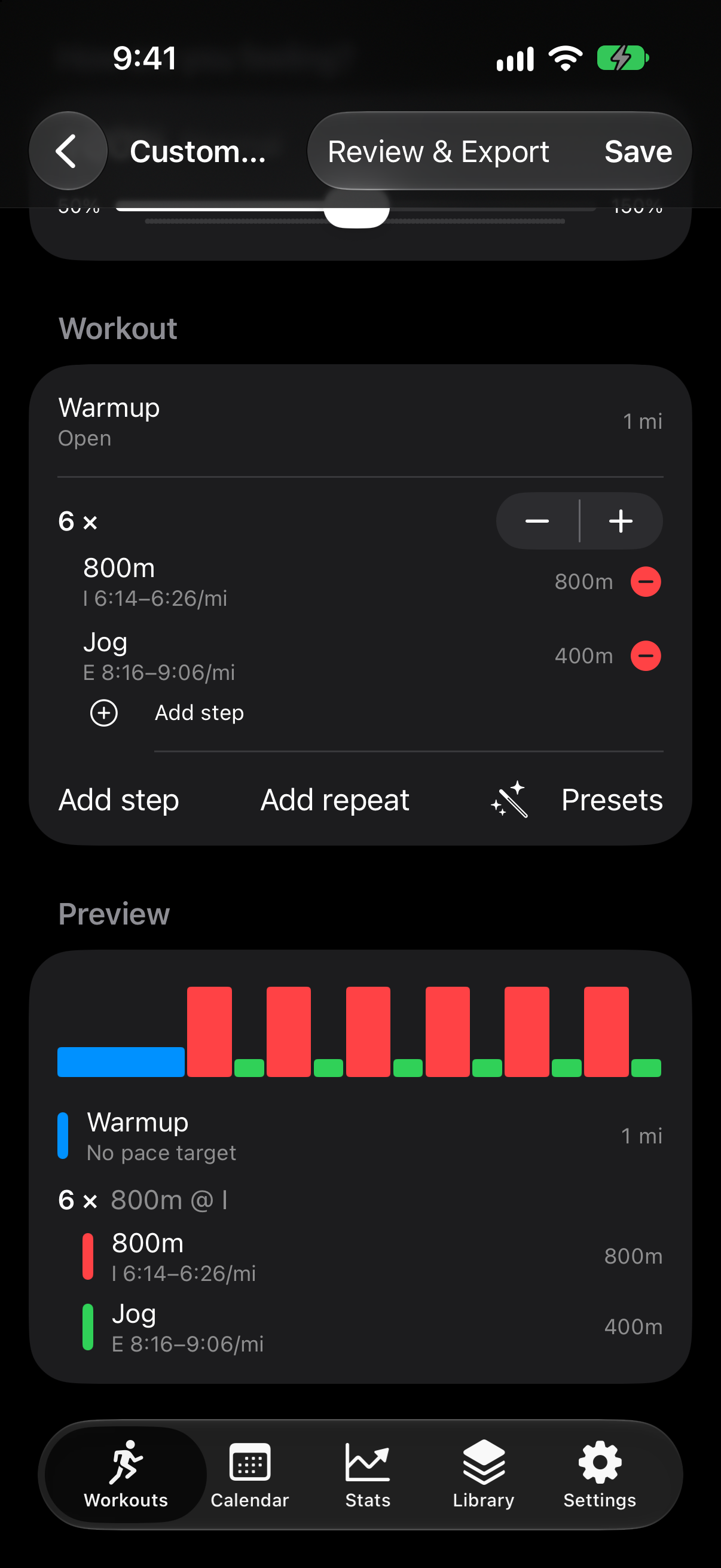 Custom workout builder